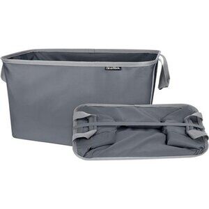 Collapsible Fabric Laundry Basket with Carry Handles, Charcoal/Grey, 2 Pack